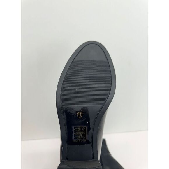 Journee Collection Nigella Booties Size 11 Black Vegan Leather Zip Block Heel - Picture 11 of 12